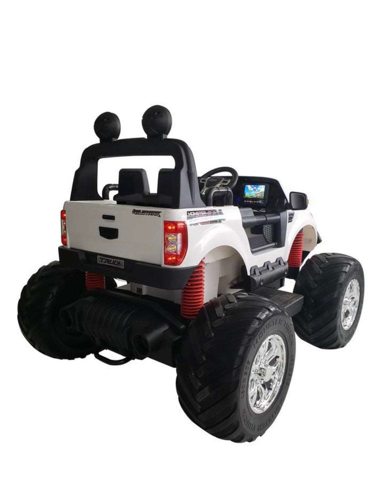 2024 Monster Truck Style Pick up 24V | 4x4 Ride-On | 2 Seater | Leather Seats | TV Screen | Rubber Tires | Pre Order | Remote