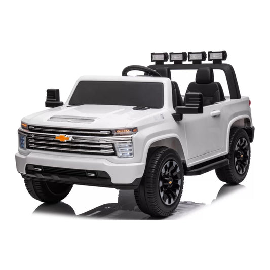 2025 Licensed Chevrolet Silverado 24V 10AH Ride On Car 2 Seater | 4x4 | Leather Seats | Rubber Tires | Remote |