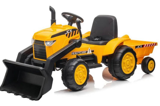New 12V Kids 2025 Ride On Tractor Upgraded With Front Loader | Trailer | 1 Seater | Ages 3-9  | Remote